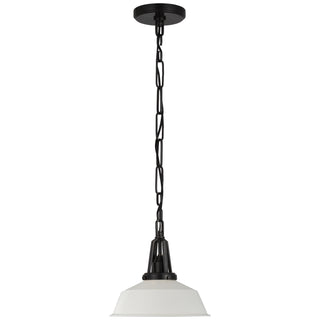 Buy bronze-with-matte-white-glass-and-white-shade Layton Outdoor (Damp) Pendant by Visual Comfort Signature