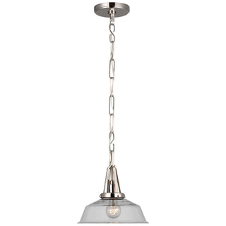 Buy polished-nickel-with-clear-glass-glass-and-clear-shade Layton Outdoor (Damp) Pendant by Visual Comfort Signature