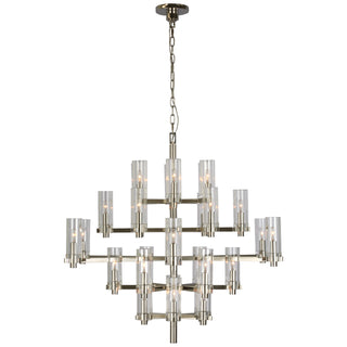 Buy polished-nickel-with-clear-glass-glass-and-clear-shade Sonnet Outdoor (Damp) Chandelier by Visual Comfort Signature