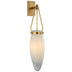 Antique-Burnished Brass with White Glass Glass and White Shade