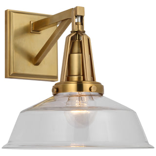 Buy antique-burnished-brass-with-clear-glass-glass-and-clear-shade Layton Outdoor (Damp) Sconce by Visual Comfort Signature