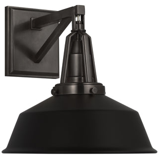 Buy bronze-with-matte-black-glass-and-black-shade Layton Outdoor (Damp) Sconce by Visual Comfort Signature