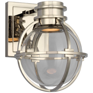 Buy polished-nickel-with-clear-glass-glass-and-clear-shade Gracie Outdoor (Wet) Wall Lantern by Visual Comfort Signature