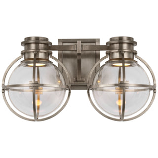 Buy antique-nickel-with-clear-glass-glass-and-clear-shade Gracie Outdoor (Damp) Sconce by Visual Comfort Signature