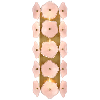 Buy soft-brass-with-blush-tinted-glass-glass-and-purple-shade Leighton Outdoor (Damp) Sconce by Visual Comfort Signature