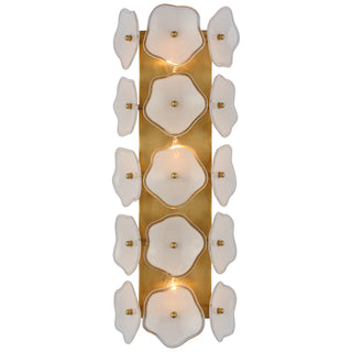 Buy soft-brass-with-cream-tinted-glass-glass-and-white-shade Leighton Outdoor (Damp) Sconce by Visual Comfort Signature