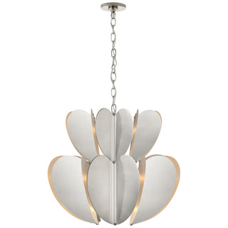 Buy polished-nickel-and-metal-shade Danes Outdoor (Damp) Chandelier by Visual Comfort Signature