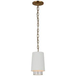 Buy soft-brass-with-matte-white-and-clear-glass-glass-and-white-shade Sydney Outdoor (Damp) Pendant by Visual Comfort Signature