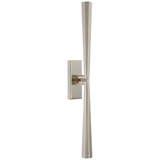 Buy polished-nickel-with-white-glass-glass-and-white-shade Galahad Outdoor (Damp) Sconce by Visual Comfort Signature