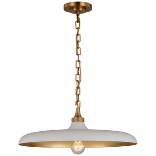 Buy hand-rubbed-antique-brass-with-plaster-white-glass Piatto Outdoor (Damp) Pendant by Visual Comfort Signature