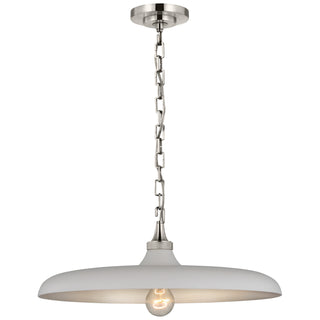 Buy polished-nickel-with-plaster-white-glass Piatto Outdoor (Damp) Pendant by Visual Comfort Signature