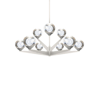 Buy satin-nickel-and-clear-textured-shade Double Bubble Chandelier by Modern Forms