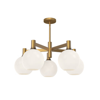 Buy aged-gold-opal-matte-glass Castilla Chandelier by Alora