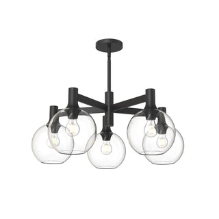 Buy clear-glass-matte-black Castilla Chandelier by Alora