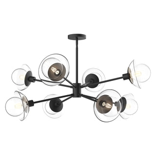 Buy clear-glass-matte-black Francesca Chandelier by Alora