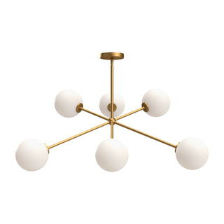 Buy aged-gold-opal-matte-glass Cassia Chandelier by Alora