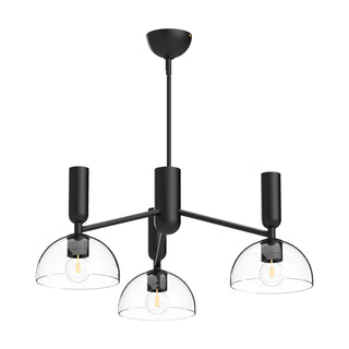 Buy clear-glass-matte-black-and-clear-shade Jude Chandelier by Alora