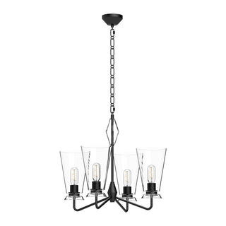 Buy clear-glass-matte-black-and-clear-shade Salem Chandelier by Alora