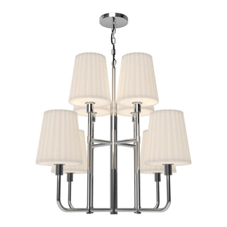 Buy chrome-opal-matte-glass-and-opal-shade Plisse Chandelier by Alora