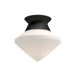 Buy matte-black-opal-matte-glass-and-white-shade Nora Flush Mount Light by Alora