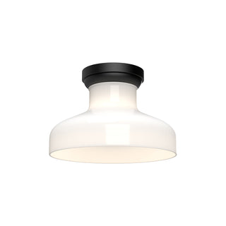 Buy glossy-opal-glass-matte-black-and-opal-shade Westlake Flush Mount Light by Alora