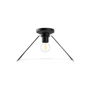 Buy clear-glass-matte-black-and-clear-shade Salem Flush Mount Light by Alora
