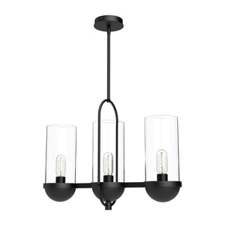 Buy clear-glass-matte-black Cyrus Pendant by Alora