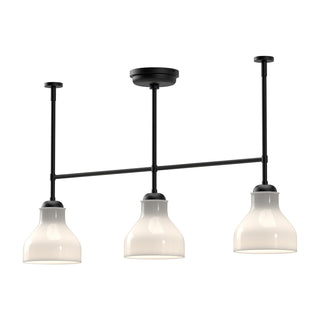 Buy glossy-opal-glass-matte-black-and-opal-shade Westlake Linear Pendant by Alora