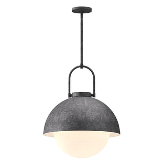 Buy steel-shade-opal-matte-glass Harper Pendant by Alora