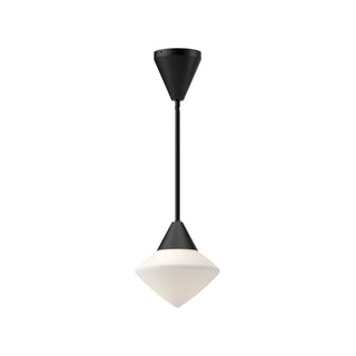 Buy matte-black-opal-matte-glass-and-white-shade Nora Pendant by Alora
