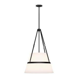 Buy matte-black-white-linen Oliver Pendant by Alora