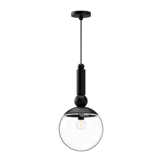 Buy clear-glass-matte-black Delilah Pendant by Alora