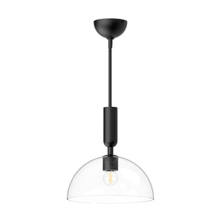 Buy clear-glass-matte-black Jude Pendant by Alora