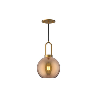 Buy aged-gold-copper-glass-and-clear-shade Soji Pendant by Alora