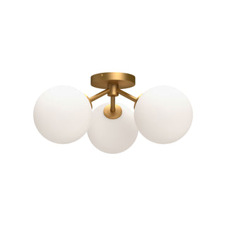Buy aged-gold-opal-matte-glass Cassia Semi-Flush Mount Ceiling Light by Alora