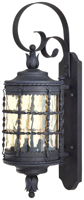 Buy spanish-iron-with-champagne-glass-and-amber-brown-shade Mallorca Outdoor (Wet) Wall Lantern by Minka-Lavery