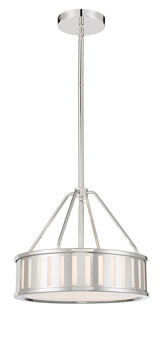 Buy polished-nickel-and-metal-shade Kendal Outdoor (Damp) Pendant by Crystorama
