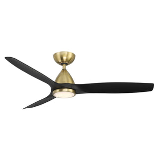 Buy soft-brass-matte-black-finish-with-matte-black-blades Skylark Outdoor (Wet) Ceiling Fan with Light by Modern Forms Fans