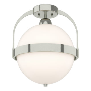 Buy sterling-with-opal-glass-gg-glass-and-opal-shade Atlas Semi-Flush Mount Ceiling Light by Hubbardton Forge