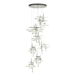 Buy sterling-with-cast-glass-yc-glass-and-clear-shade Tura Pendant by Hubbardton Forge