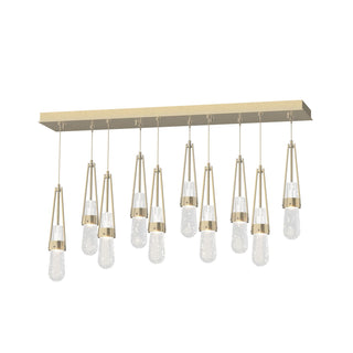 Buy modern-brass-with-clear-bubble-glass-yg-glass-and-clear-seedy-shade Link Pendant by Hubbardton Forge