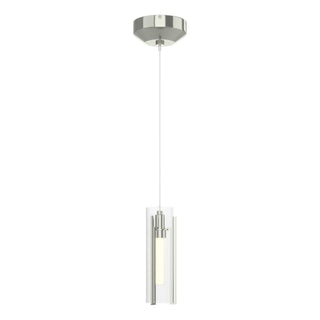 Buy sterling-with-clear-glass-zm-glass-and-clear-shade Exos Glass Mini Pendant by Hubbardton Forge