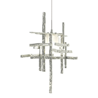 Buy sterling-with-cast-glass-yc-glass-and-white-shade Tura Mini Pendant by Hubbardton Forge