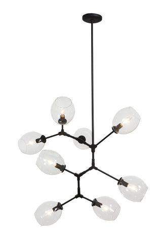 Buy coal-black-with-clear-glass-and-clear-shade Nexpo Pendant by George Kovacs