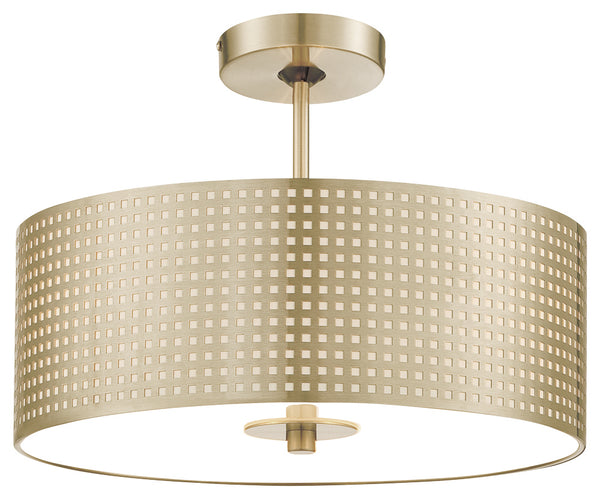 Grid Outdoor (Damp) Semi-Flush Mount Ceiling Light by George Kovacs