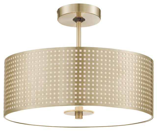Grid Outdoor (Damp) Semi-Flush Mount Ceiling Light by George Kovacs