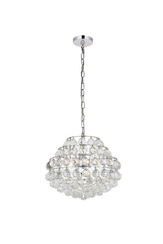 Buy chrome-and-clear-textured-shade Savannah Pendant by Elegant Lighting