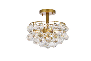 Buy brass-and-clear-shade Savannah Flush Mount Ceiling Light by Elegant Lighting