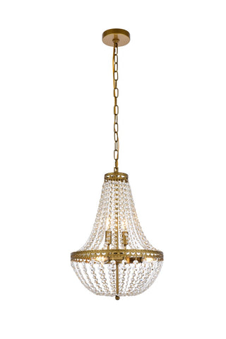 Buy brass-and-clear-shade Valeria Pendant by Elegant Lighting