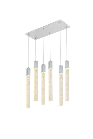 Buy chrome-and-clear-seedy-shade Weston Pendant by Elegant Lighting
